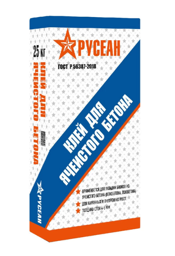 Клей для газобетона Русеан 25 кг