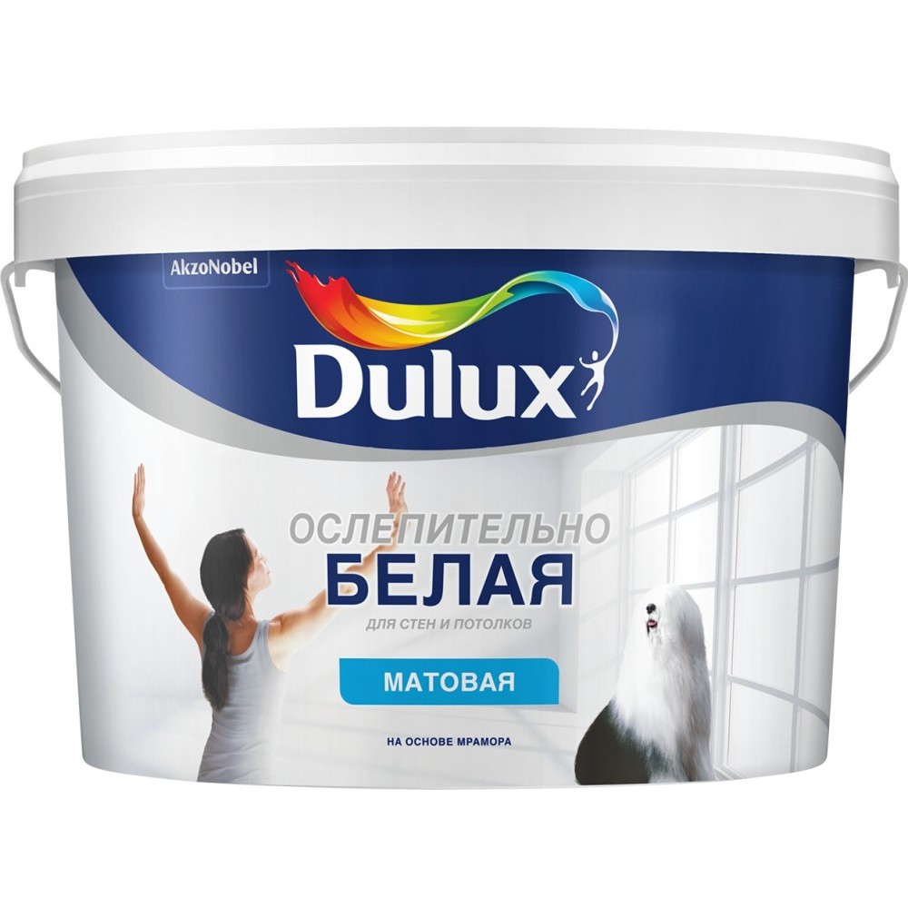 Краска Delux белоснажная матовая 10 л.