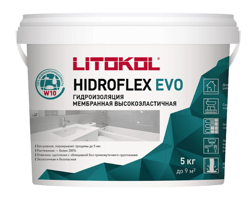 Литокол Гидроизоляция готовая Litokol Hidroflex Evo 5 кг