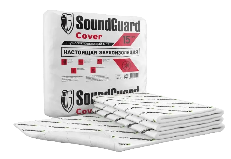 Мат звукоизоляционный SoundGuard Cover 15 х 1500 х 5000 мм 7,5 кв.м